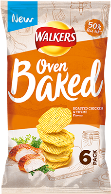 Baked Roast Chicken & Thyme - Salt And Vinegar Baked Crisps (340x420), Png Download