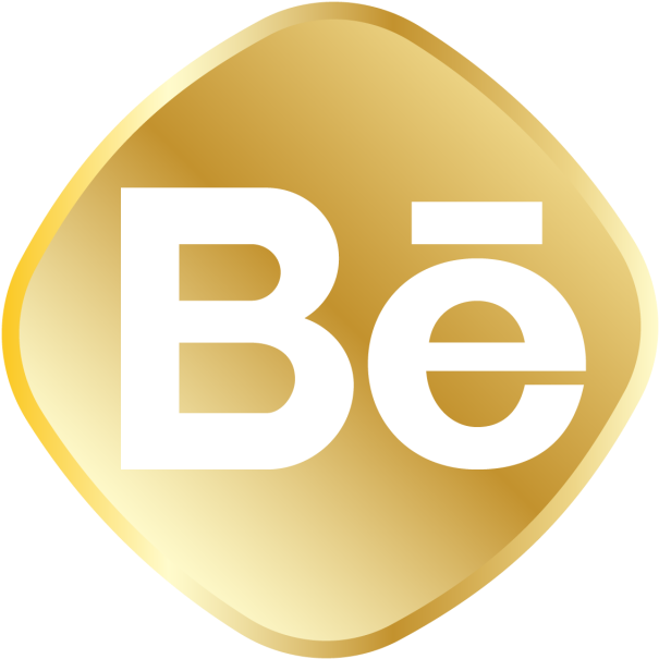 Golden Behance Icon, Social Media Vector, Royal, Golden - Icon (640x640), Png Download
