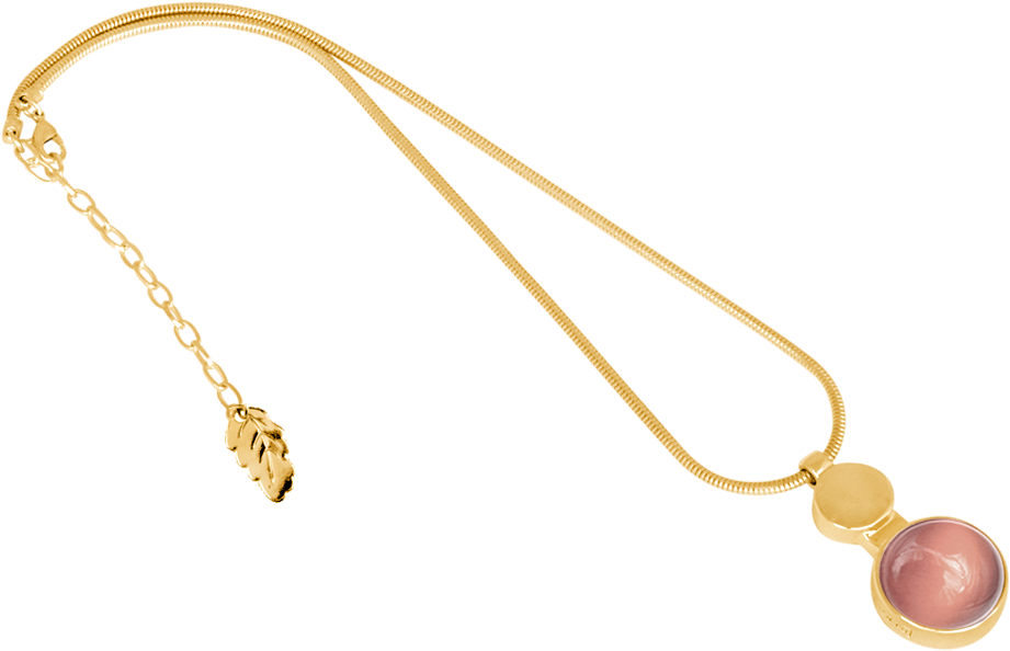 Ioaku Moon Amulet Necklace 45 Gold Light Pink - Necklace (1000x880), Png Download
