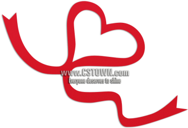 Red Heart Ribbon Iron On Pvc Transfer Decal - Red Ribbon (450x450), Png Download