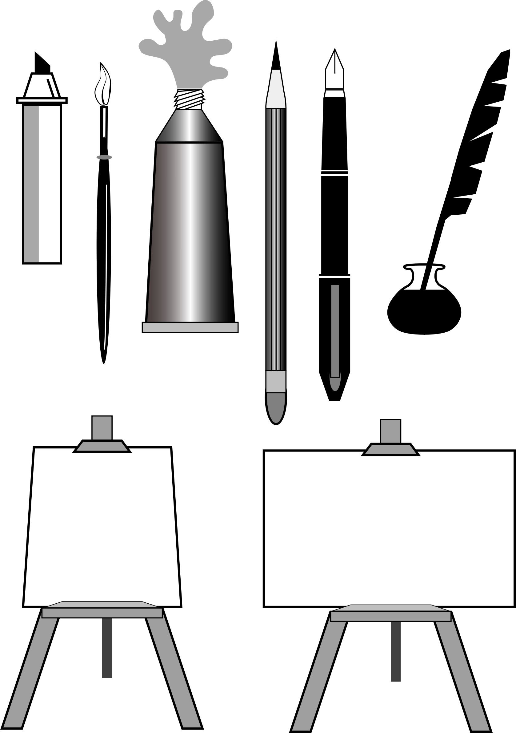 Big Image - Artist Tools Clip Art (1677x2380), Png Download