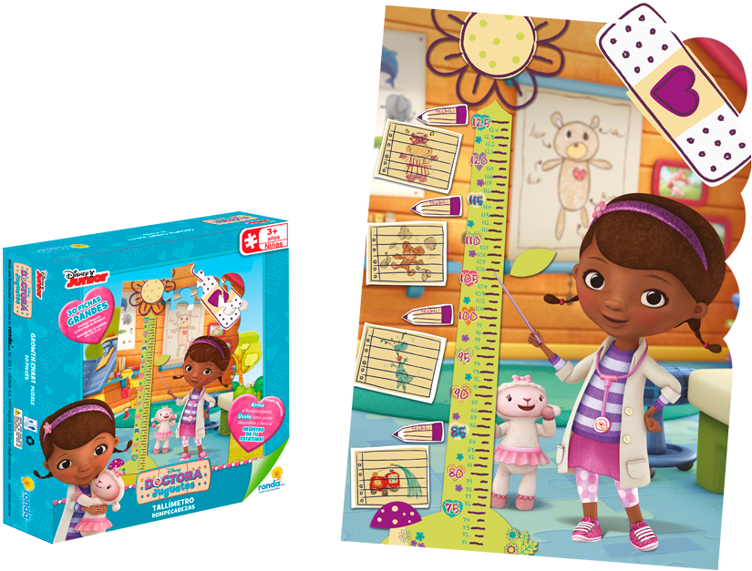 Rompecabezas Tallimetro 30 Pzas Doctora Juguetes - Jumbo Disney Doc Mcstuffins Bath Puzzles (2 - 4 Pieces) (967x1008), Png Download