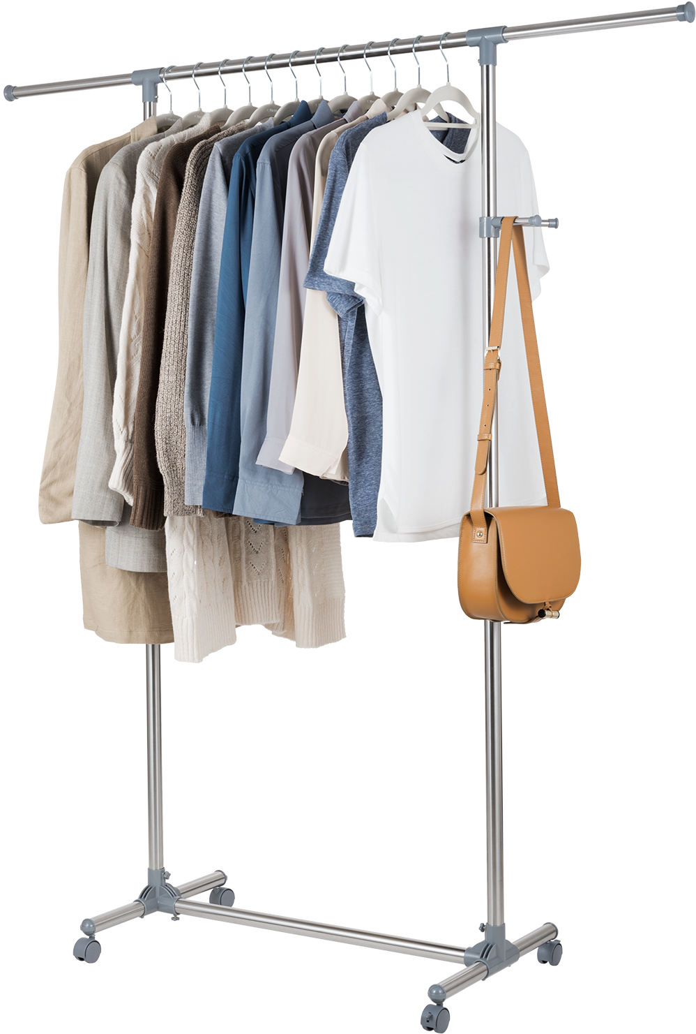 Allieroo Stainless Steel Adjustable Rolling Garment - Clothes Hanger (1500x1500), Png Download