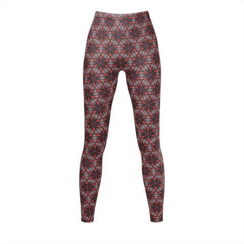 Red Stars Black Center Leggings - Leggings (480x480), Png Download