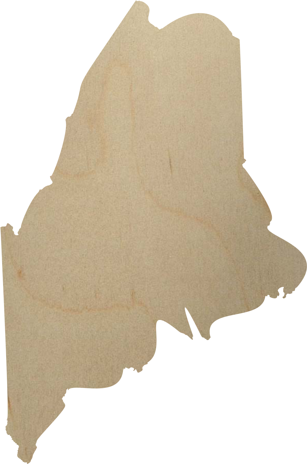 Maine State Wood Cutout - Maine State Shape (1124x1690), Png Download
