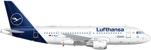Lufthansa A319 (980x340), Png Download