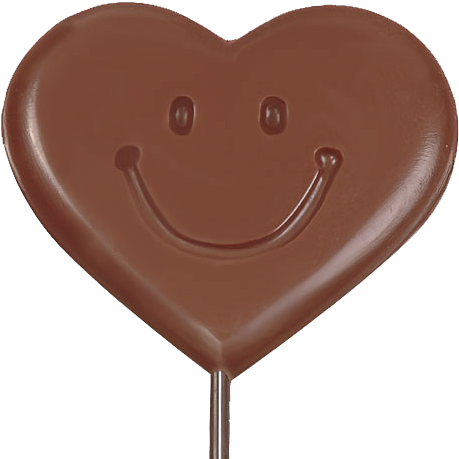 B007-2 Corazon Carita Feliz X - Chocolate (500x500), Png Download