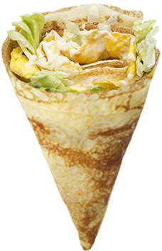 Salad Crepe 1 Double Eggs - Crepe Chicken Png (300x480), Png Download