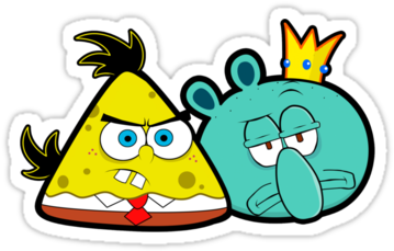 Spongebob, Angry Birds, And Squidward Image - Angry Birds Spongebob Png (375x360), Png Download