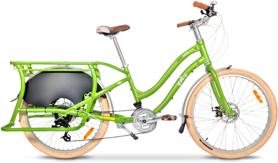 Compact Cargo - Yuba Boda Boda V3 Step-through Bike Green (600x400), Png Download