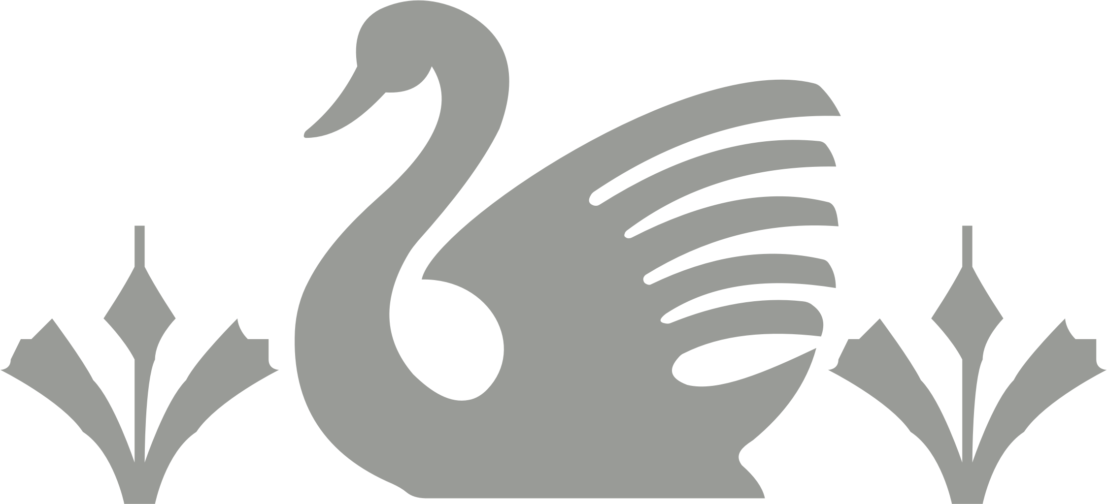 Big Image - Swan Clipart Black And White (2247x1024), Png Download