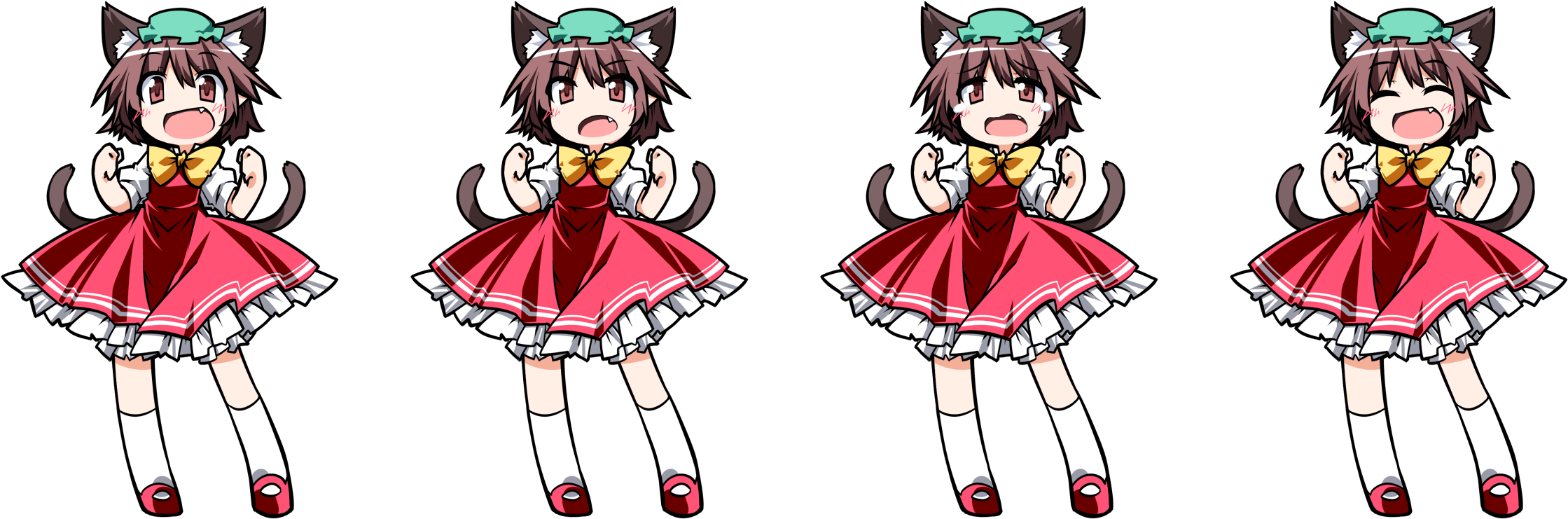 Click For Full Sized Image Chen - Touhou Puppet Dance Performance Chen (2340x842), Png Download