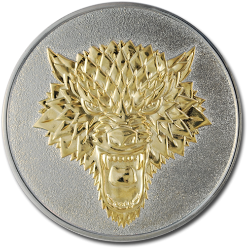 Winter Is Coming - Wolf Gold Png (500x500), Png Download