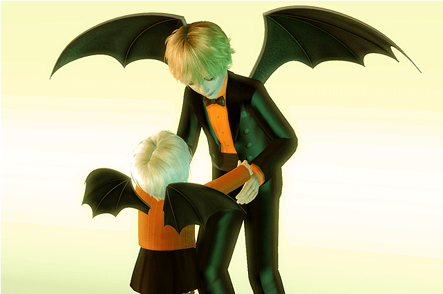 Kewai-dou Sims3 Devil's Wings For Child & Toddler - Sims 4 Animated Wings (728x621), Png Download