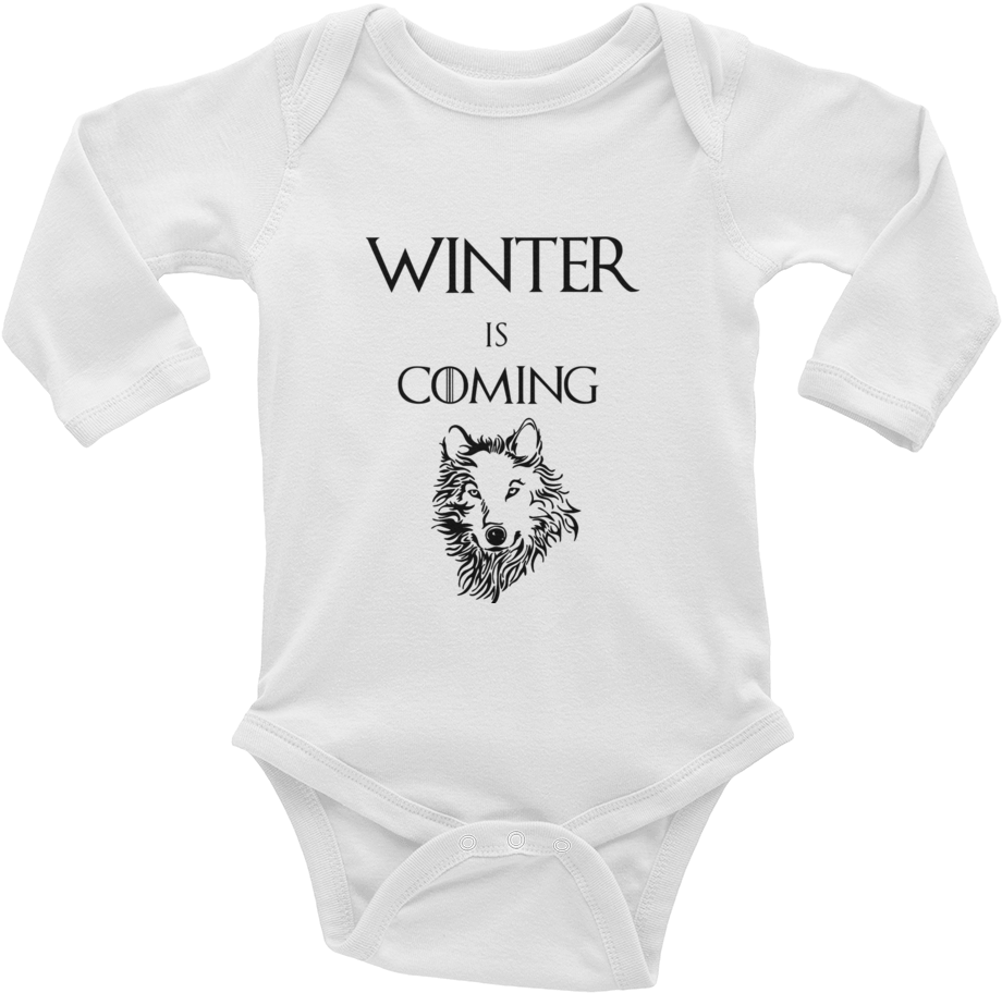 'winter Is Coming' Long-sleeve Bodysuit - Bodysuit (1000x1000), Png Download