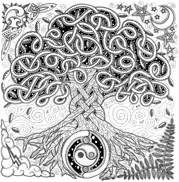 Click And Drag To Re-position The Image, If Desired - Dibujo Celta Arbol De La Vida (600x603), Png Download