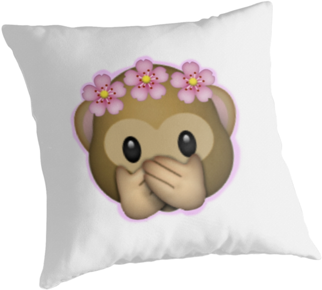 Emoji Monkey Flower Crown Edit By Zannahp - Flower Emoji (454x454), Png Download