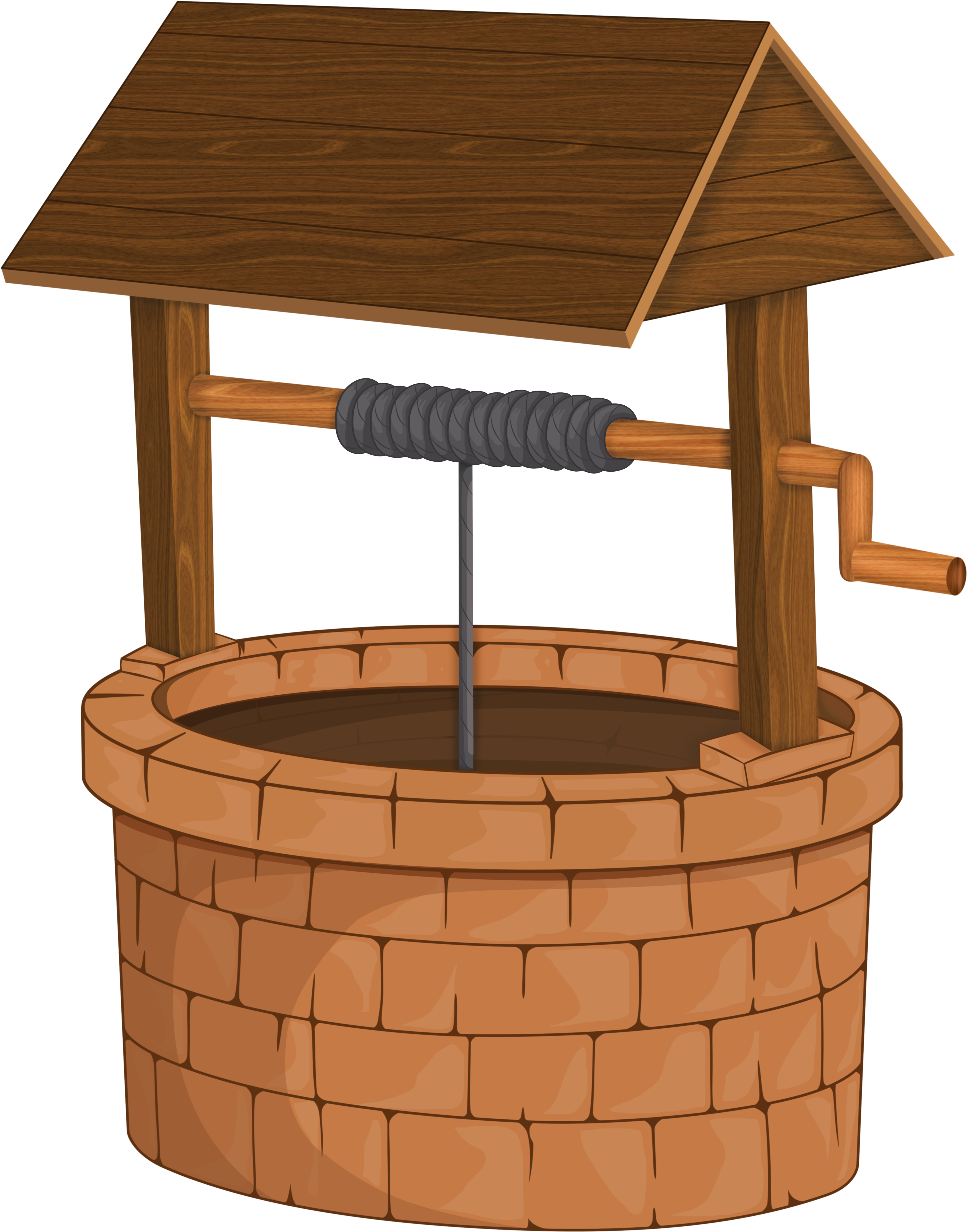 Wishing Well Png Clip Art - Well On A Hill (3811x4780), Png Download