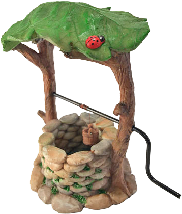 Miniature Wishing Well With Movable Handle And Water - Miniature For Garden (500x500), Png Download