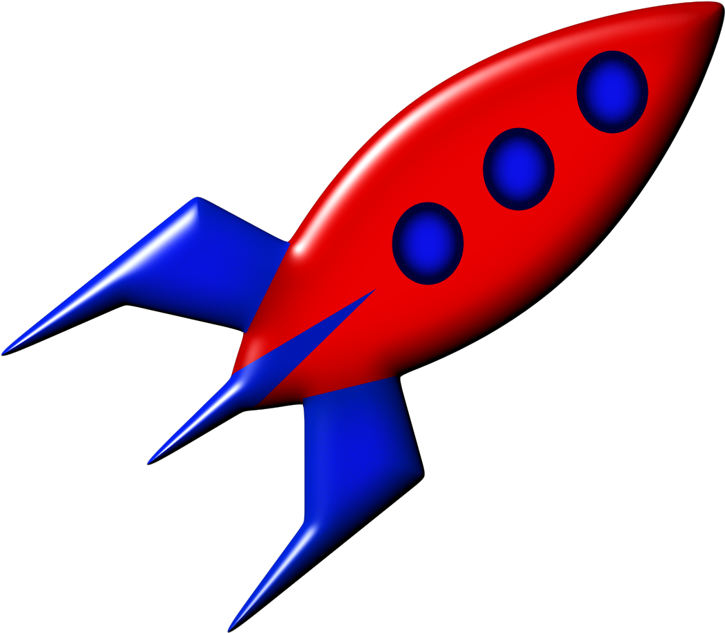 Space Education Clipart, Galaxy Space, Space Theme, - Red Blue Rocket Clipart (1070x949), Png Download