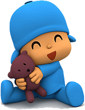 Pocoyó Con Oso De Peluche - Mi Primer Añito En Pocoyo (400x400), Png Download