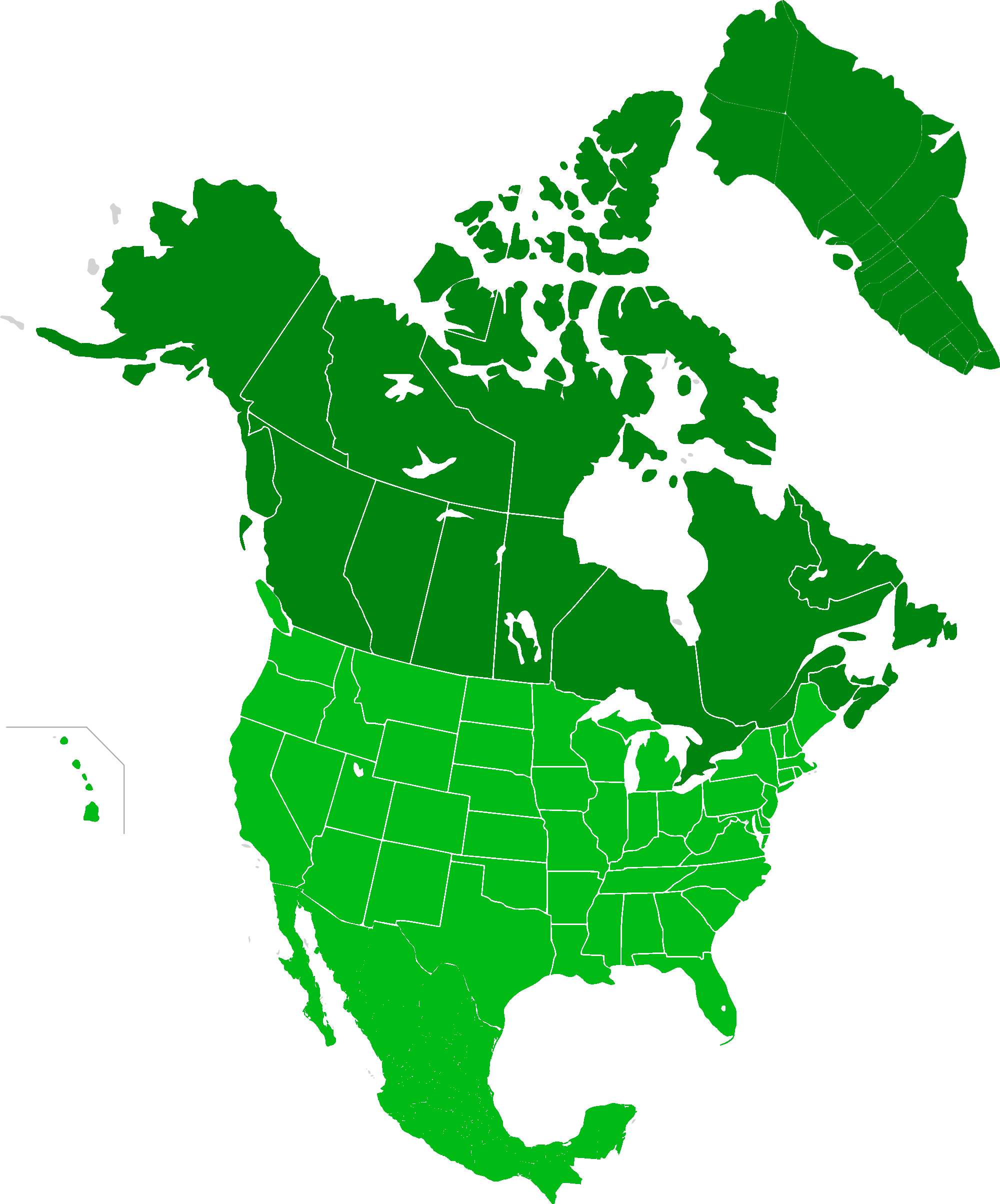 Location Of Canada - Mexico No Go Zone (2000x2408), Png Download