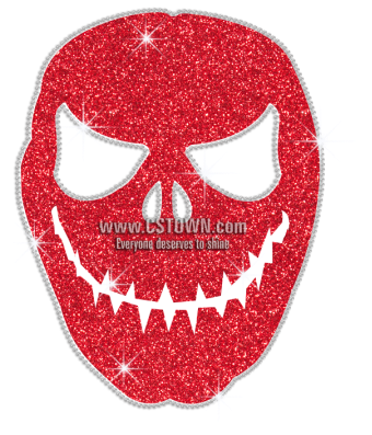 Glittering Halloween Grimace Iron On Rhinestone Transfer - Skull (450x450), Png Download