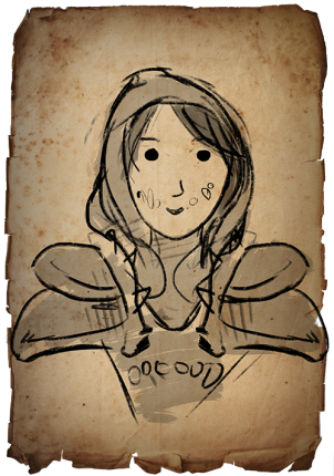 By The Lovely Grimace Aurlia Doodled By Grimace At - Sketch (302x430), Png Download