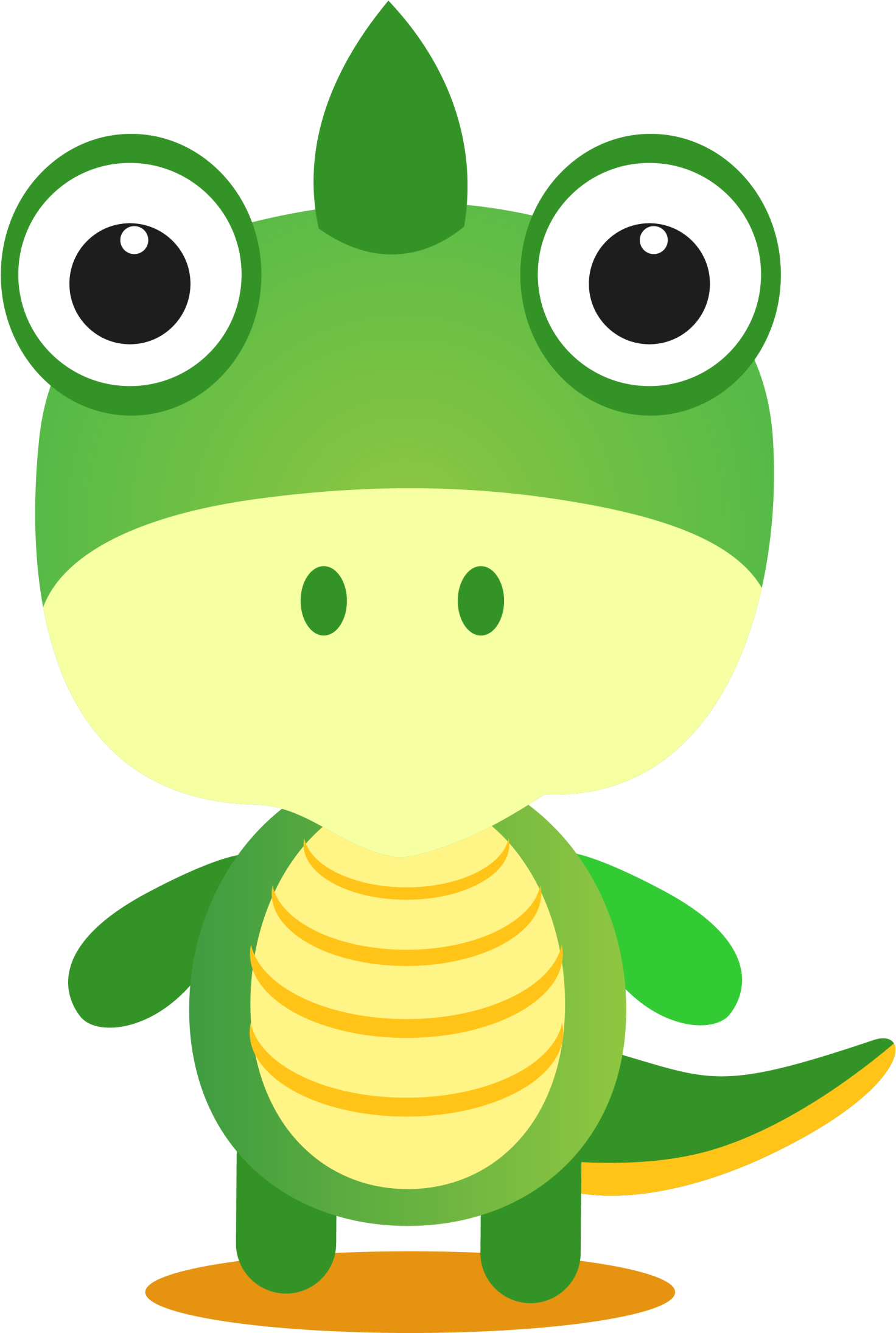 Dinosaur Cartoon Drawing Clip Art - Drawing Of Green Dinosaur (1500x2189), Png Download