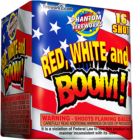 Red, White, And Boom - Red White And Boom Firework (500x500), Png Download