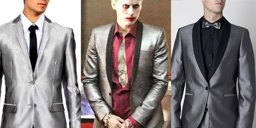 Silver Suit Sc 1 St Costume Diy Guide - Jared Leto Joker Et Harley Quinn (500x250), Png Download