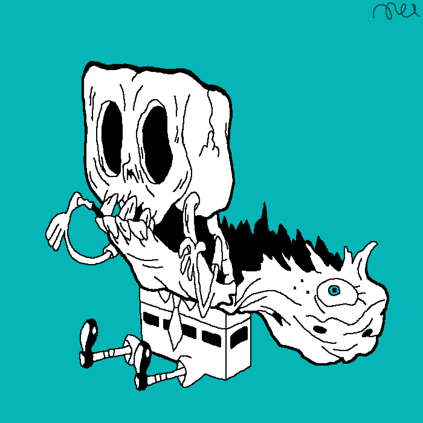 Spongebob With A Splinter - Illustration (1400x1400), Png Download