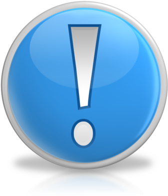 Exclamation Point Button Symbol 400 Clr - Exclamation Point Png Blue (400x400), Png Download