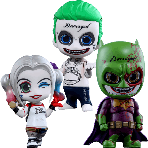Harley Quinn & Joker Cosbaby Hot Toys Collectible Set - Suicide Squad - Joker Shirtless Cosbaby (600x600), Png Download