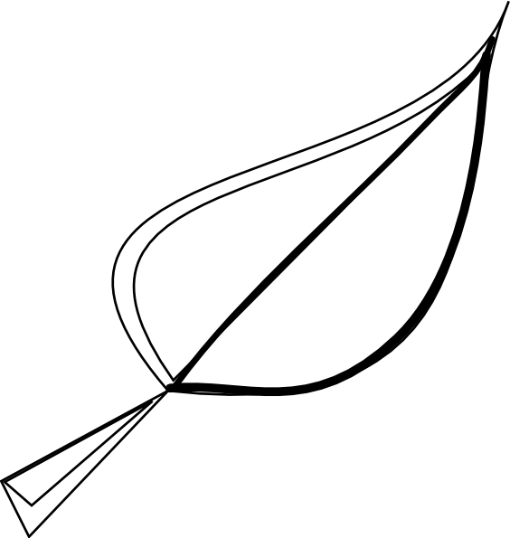 Leaf Clipart Black And White Vector (564x595), Png Download