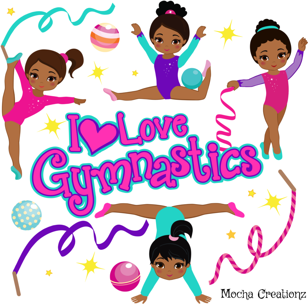 African American Gymnastics Graphic T-shirt - African American Gymnast Clipart (1024x1024), Png Download