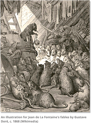 Rats Belling The Cat (305x425), Png Download