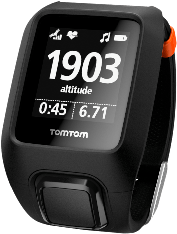 Track, Boost And Relive Your Adventures - Tomtom - Adventure Cardio + Music Gps Watch - Orange (882x580), Png Download