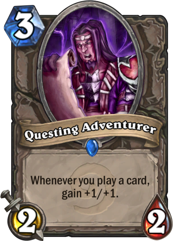 Questing Adventurer - Hearthstone Charge Cards (567x811), Png Download