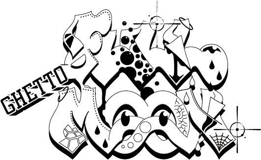 Ghetto*fullmoon - Graffiti Moon Drawing (531x325), Png Download