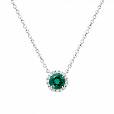 Regal Pendant In Emerald And Diamond - Necklace Gold And Black (400x400), Png Download