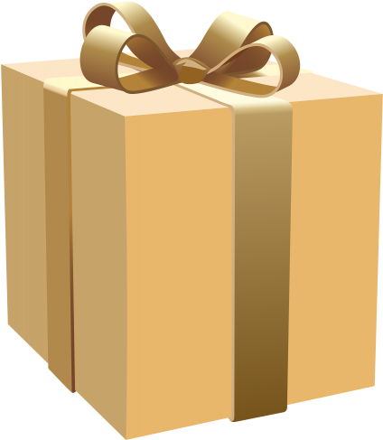Cream Gift Box Png Clipart - Gift Box Png (436x500), Png Download