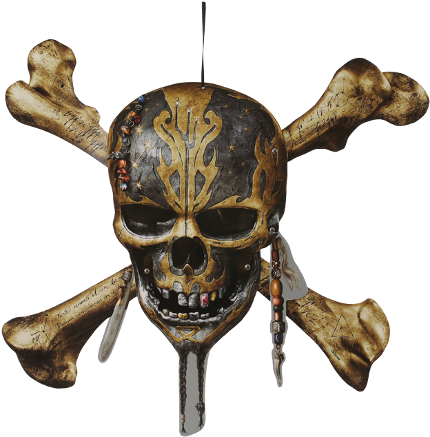 Jointed Skull & Crossbones Hanging Wall Decor - Pirates Of The Caribbean 5 Logo Png (650x655), Png Download