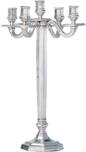 Candelabra Silver Hexagonal 5 Candles 51 Cm - Buffet Industriel Métal Et Bois Blanchi 1 Porte (700x700), Png Download