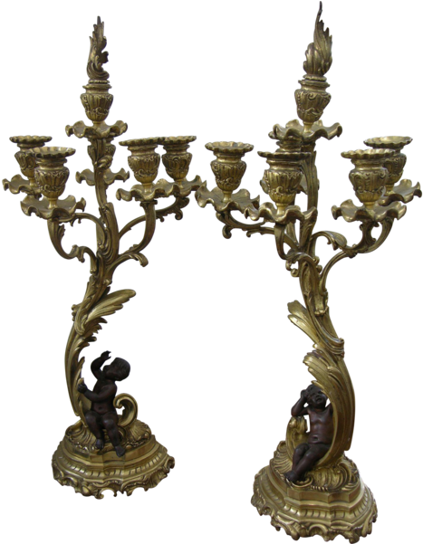 1870s Antique French Pair Of Napoleon Iii Bronze And - Metal Tree Sculpture Png Transparent (600x600), Png Download