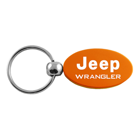Au-tomotive Gold Wrangler Orange Oval Key Fob - Jeep Rubicon On Green Oval Keychain - Officially Licensed (450x450), Png Download