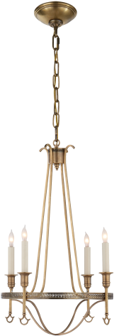 Savannah Small Chandelier In Hand-rubbed Antique Brass - Visual Comfort John Rosselli Savannah Small Chandelier (480x480), Png Download