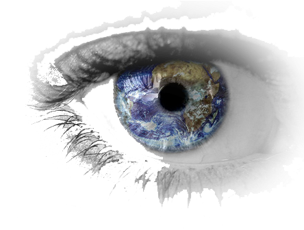 Eye Logo - Eye With The World Tattoo (450x338), Png Download