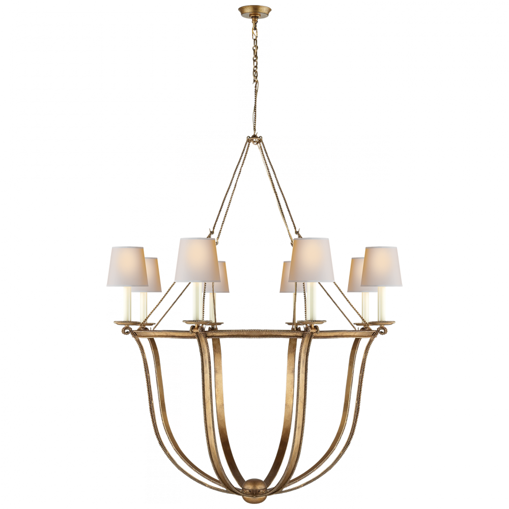 Lancaster Chandelier In Gilded Iron With Natural - Visual Comfort Chc1577gi-np E. F. Chapman Lancaster (1000x1000), Png Download