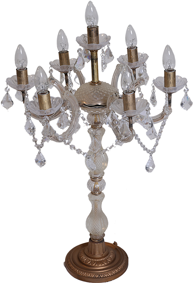 Golden Candelabra With Glass Container Golden Candelabra - Chandelier (800x600), Png Download